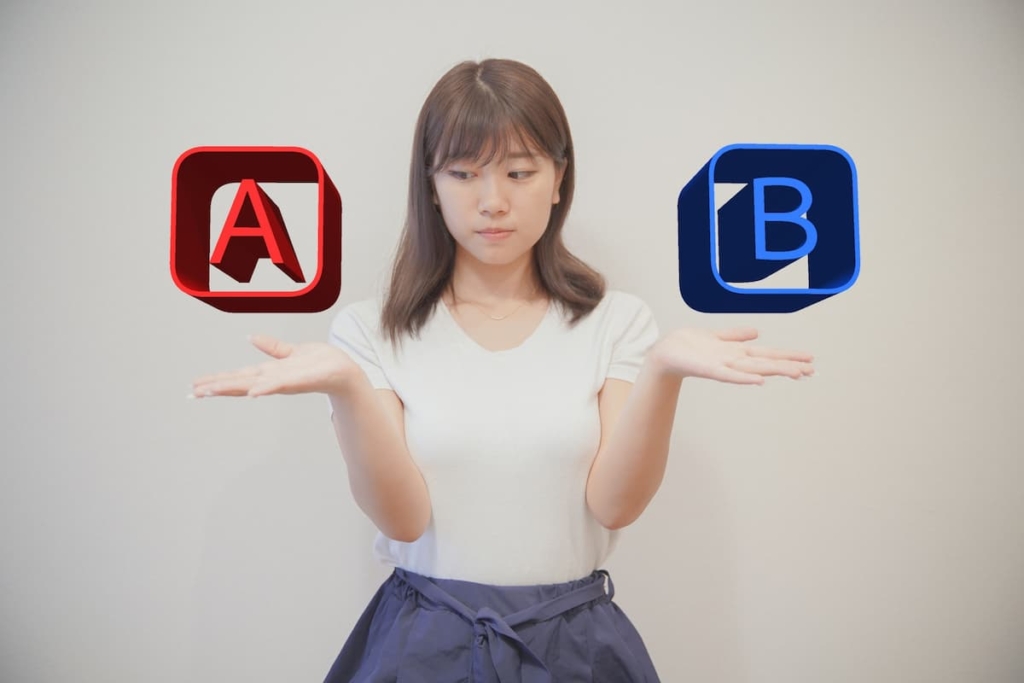 AとBで迷う女性