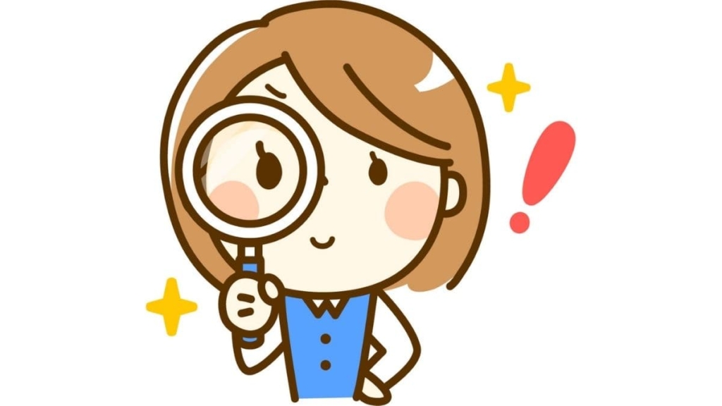 ルーペを持つ女性