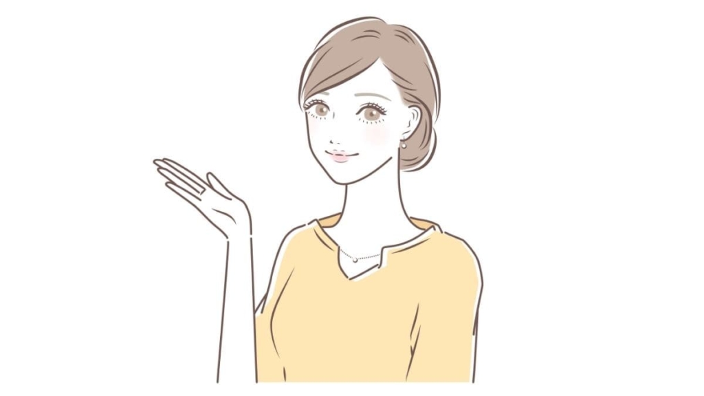 案内している女性