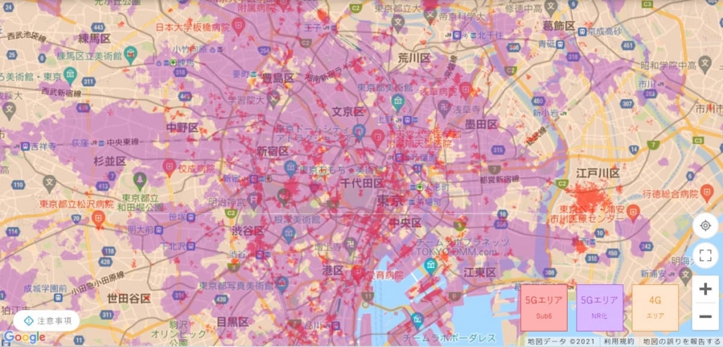 WiMAX 5G対応エリア（2021年秋以降）