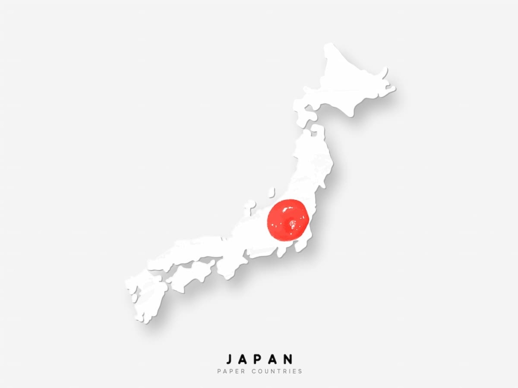 国旗をイメージした日本地図