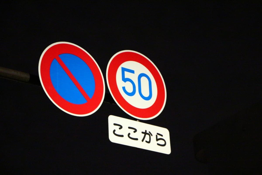 50キロ制限の道路標識