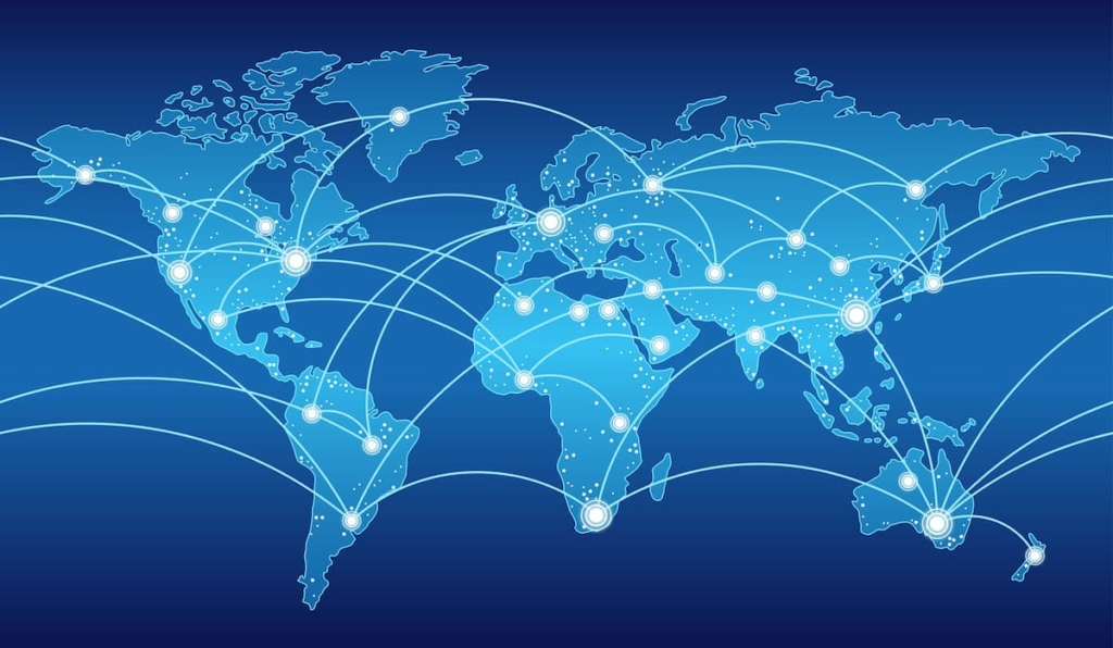 世界地図とネットワーク