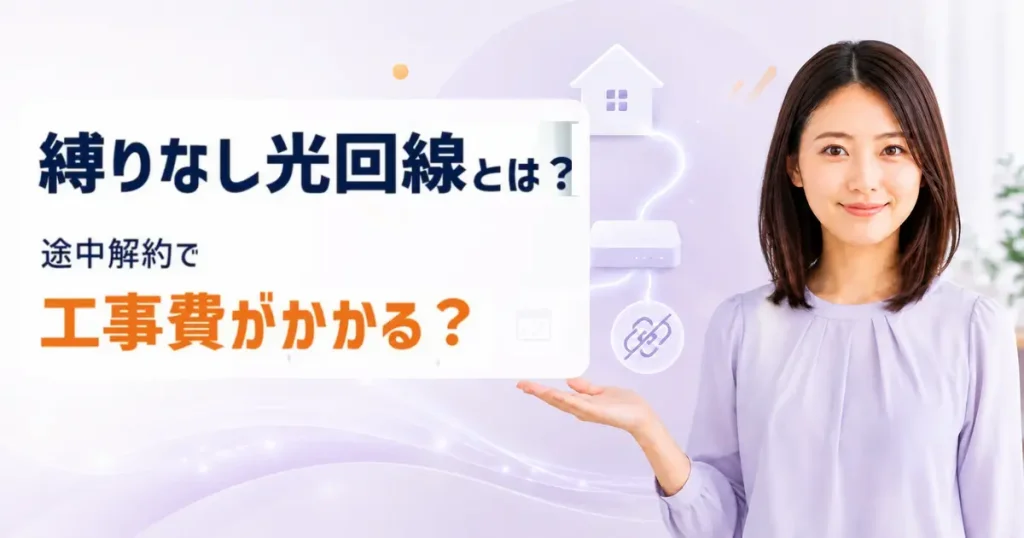 縛りなし光回線の仕組みと途中解約時の工事費を解説