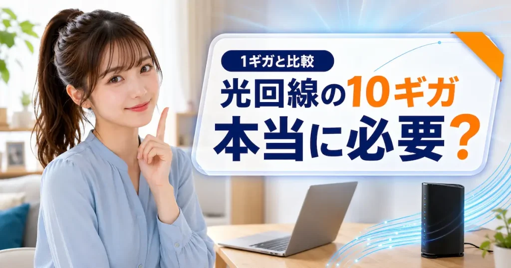光回線の10ギガが本当に必要か解説する記事のアイキャッチ