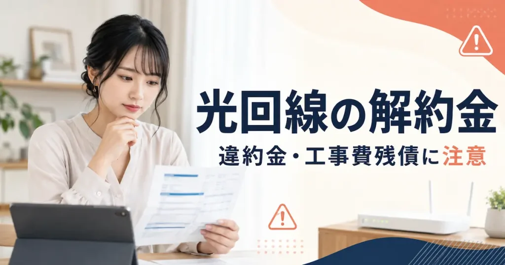 光回線の解約金と工事費残債に注意
